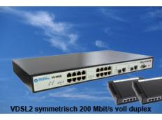 VDSL2 Switch/DSLAM mit 200 Mbit/s voll duplex über 2-Draht!